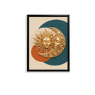 Modern Sun and Moon Wall Art Decor, Gold Finish, Abstract Design for Living Room or Bedroom