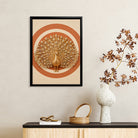 Framed Golden Peacock Wall Art, Luxury Ornate Design, Perfect for Home Decor in California