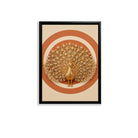 Framed Golden Peacock Wall Art, Luxury Ornate Design, Perfect for Home Decor in California
