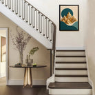 Abstract Golden Mountain Wall Art Print, Modern Nordic Style, Framed Canvas for Living Room or Office Decor