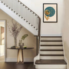 Modern Dandelion Art Print with Gold Accents, Framed Wall Decor for Living Room or Bedroom