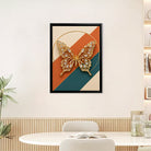 Framed Butterfly Art Print, Modern Abstract Design with Crystal Accents, Perfect Home Decor for Living Room or Bedroom