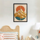Modern Mountain Landscape Wall Art Print, Gold Foil Design, Home Decor for Living Room or Office