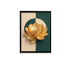 Modern Golden Lotus Flower Art Print, Elegant Home Decor, High-Quality Framed Wall Art for Living Room or Office