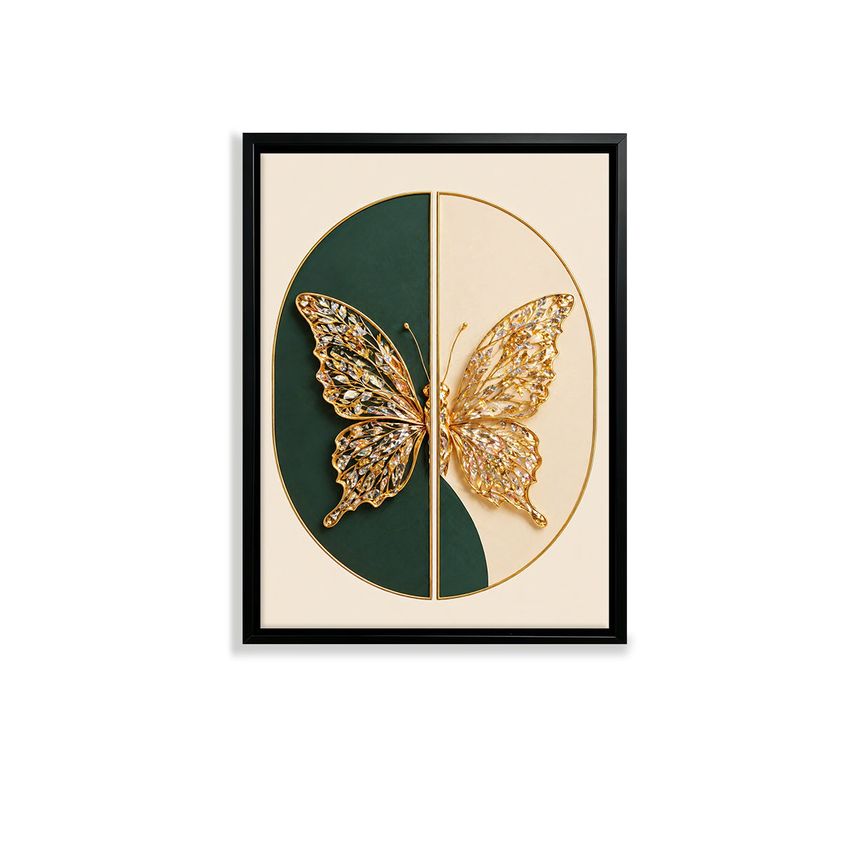 Modern Butterfly Wall Art, Elegant Gold Crystal Design, Perfect Home Decor for Living Room or Bedroom