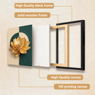 Modern Golden Lotus Flower Art Print, Elegant Home Decor, High-Quality Framed Wall Art for Living Room or Office