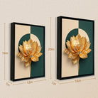 Modern Golden Lotus Flower Art Print, Elegant Home Decor, High-Quality Framed Wall Art for Living Room or Office