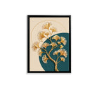 Modern Golden Ginkgo Leaf Artwork, Abstract Wall Decor for Living Room or Office, Elegant Home Accents