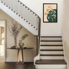 Modern Golden Ginkgo Leaf Artwork, Abstract Wall Decor for Living Room or Office, Elegant Home Accents