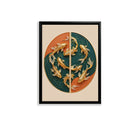 Modern Golden Fish Artwork, Circular Design, Premium Framed Painting for Home Decor, Perfect Gift