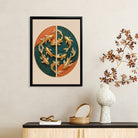 Modern Golden Fish Artwork, Circular Design, Premium Framed Painting for Home Decor, Perfect Gift