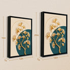 Modern Golden Ginkgo Leaf Artwork, Abstract Wall Decor for Living Room or Office, Elegant Home Accents