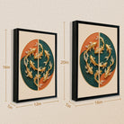 Modern Golden Fish Artwork, Circular Design, Premium Framed Painting for Home Decor, Perfect Gift
