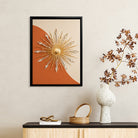 Modern Sunburst Wall Art, Gold & Crystal Accents, Framed Decor for Living Room or Office