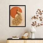 Elegant Golden Peacock Wall Art, Modern Luxury Decor with Crystal Accents, Perfect for Living Room or Office