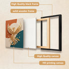 Framed Golden Phoenix Wall Art, Modern Abstract Design, High-Quality Craftsmanship, Perfect for Home Decor in New York