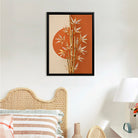 Modern Golden Bamboo Wall Art Print, Abstract Design, High-Quality Matte Finish, Perfect for Home Decor in California