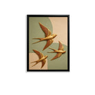 Elegant Golden Swallows Framed Wall Art, Modern Abstract Design, High-Quality Resin Craft, Perfect Home Decor for Any Room