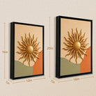 Abstract Sunburst Wall Art, Modern Canvas Painting with Gold Accents, Perfect for Home Decor in Any Room