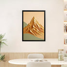 Abstract Mountain Wall Art Print in Black Frame, Modern Home Decor for Living Room or Office