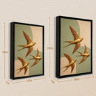 Elegant Golden Swallows Framed Wall Art, Modern Abstract Design, High-Quality Resin Craft, Perfect Home Decor for Any Room