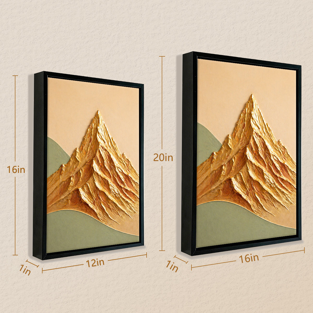 Abstract Mountain Wall Art Print in Black Frame, Modern Home Decor for Living Room or Office