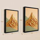 Abstract Mountain Wall Art Print in Black Frame, Modern Home Decor for Living Room or Office