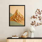 Abstract Mountain Wall Art Print in Black Frame, Modern Home Decor for Living Room or Office
