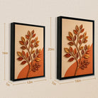 Framed Autumn Leaf Tree Wall Art, Modern Decor, Handcrafted Design, Perfect for Home or Office