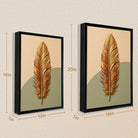 Framed Gold Feather Wall Art, Modern Decor, 3D Texture, Perfect for Living Room or Bedroom in Any State