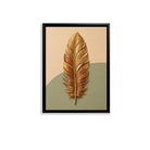 Framed Gold Feather Wall Art, Modern Decor, 3D Texture, Perfect for Living Room or Bedroom in Any State