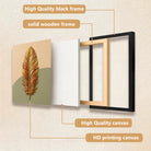 Framed Gold Feather Wall Art, Modern Decor, 3D Texture, Perfect for Living Room or Bedroom in Any State