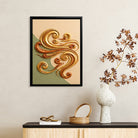 Abstract Golden Waves Framed Art Print, Modern Home Decor, High-Quality Matte Finish, Perfect for Living Room or Office
