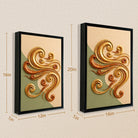 Abstract Golden Waves Framed Art Print, Modern Home Decor, High-Quality Matte Finish, Perfect for Living Room or Office