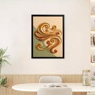 Abstract Golden Waves Framed Art Print, Modern Home Decor, High-Quality Matte Finish, Perfect for Living Room or Office