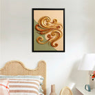 Abstract Golden Waves Framed Art Print, Modern Home Decor, High-Quality Matte Finish, Perfect for Living Room or Office