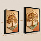 Modern Tree of Life Wall Art, 3D Relief Design, Gold Finish, Perfect for Home Decor in Any Room