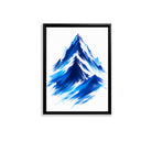 Framed Mountain Art Print, Blue Brushstroke Style, Premium Quality, Perfect for Home or Office Decoration