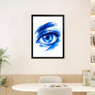 Framed Blue Eye Art Print Modern Abstract Canvas Painting Home Decor for Living Room or Bedroom