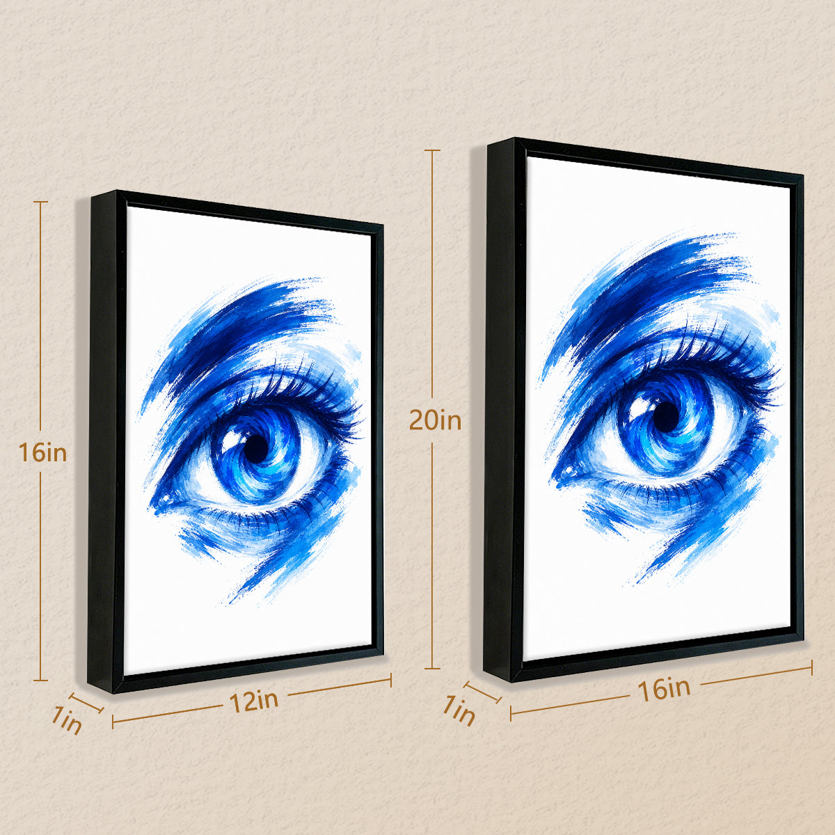 Framed Blue Eye Art Print Modern Abstract Canvas Painting Home Decor for Living Room or Bedroom