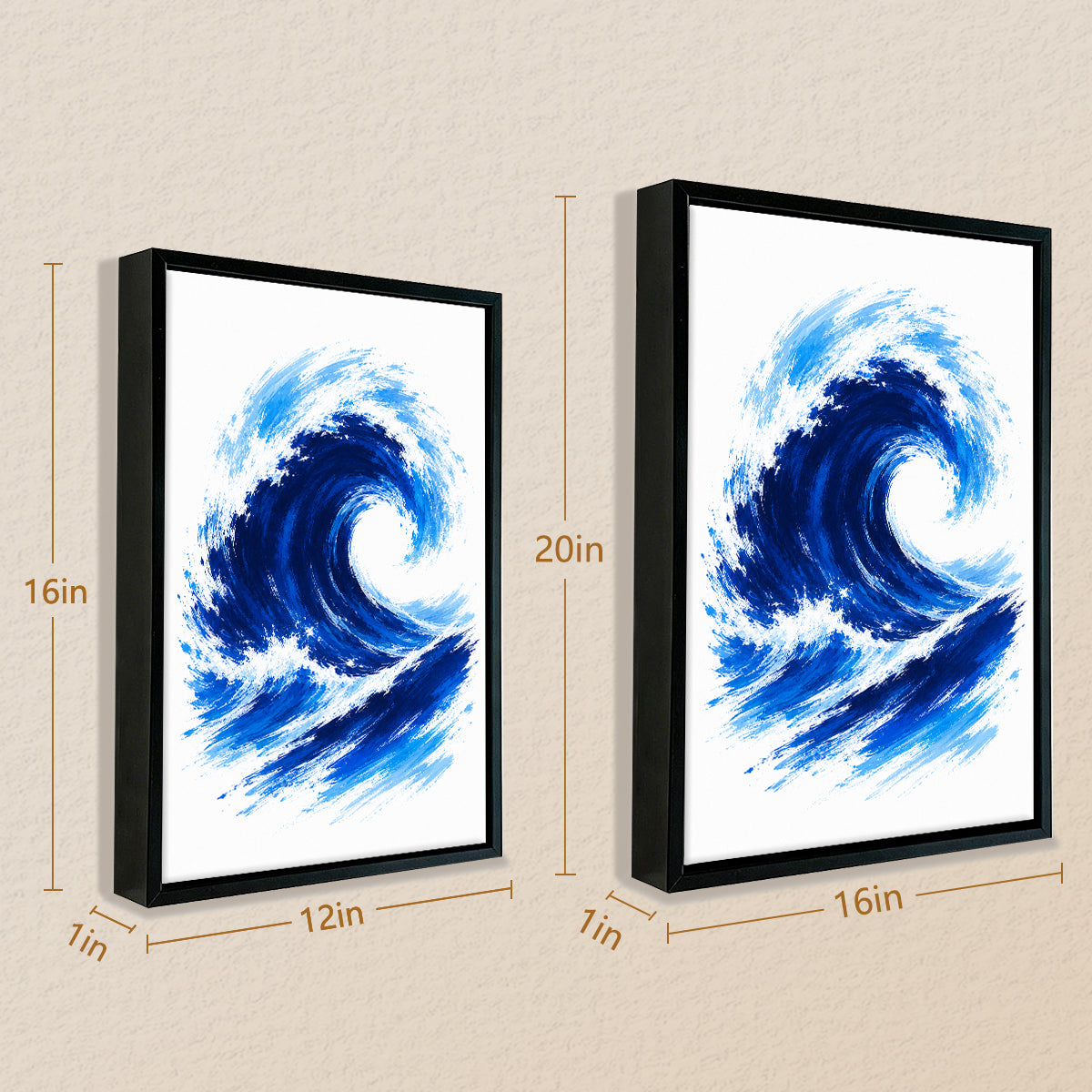 Framed Ocean Wave Art Print, Abstract Coastal Design, High-Quality Matte Finish, Perfect Home Decor for Living Room or Bedroom