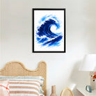 Framed Ocean Wave Art Print, Abstract Coastal Design, High-Quality Matte Finish, Perfect Home Decor for Living Room or Bedroom