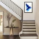 Framed Blue Eagle Art Print, Abstract Brushstroke Design, High-Quality Matte Finish, Perfect Home Decor for Living Room or Office