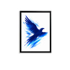 Framed Blue Eagle Art Print, Abstract Brushstroke Design, High-Quality Matte Finish, Perfect Home Decor for Living Room or Office