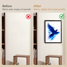Framed Blue Eagle Art Print, Abstract Brushstroke Design, High-Quality Matte Finish, Perfect Home Decor for Living Room or Office