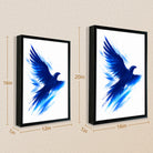 Framed Blue Eagle Art Print, Abstract Brushstroke Design, High-Quality Matte Finish, Perfect Home Decor for Living Room or Office