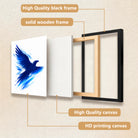 Framed Blue Eagle Art Print, Abstract Brushstroke Design, High-Quality Matte Finish, Perfect Home Decor for Living Room or Office