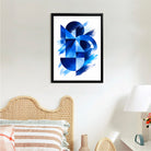 Abstract Blue几何图案艺术画框, 现代简约风格, 高清印刷材质, 家居装饰/送礼佳品