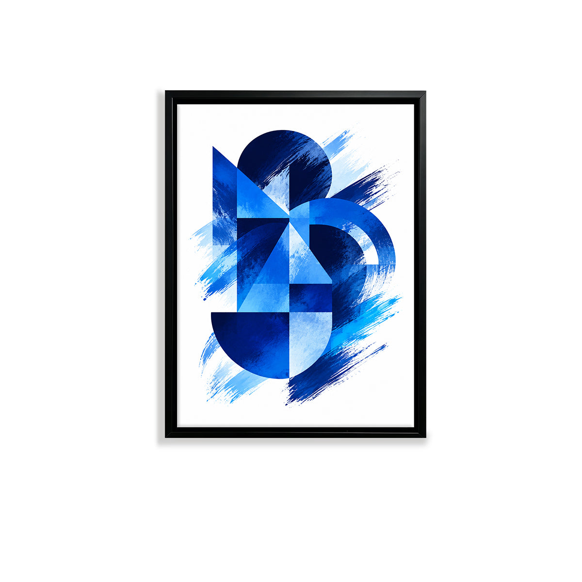 Abstract Blue几何图案艺术画框, 现代简约风格, 高清印刷材质, 家居装饰/送礼佳品