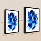Abstract Blue几何图案艺术画框, 现代简约风格, 高清印刷材质, 家居装饰/送礼佳品